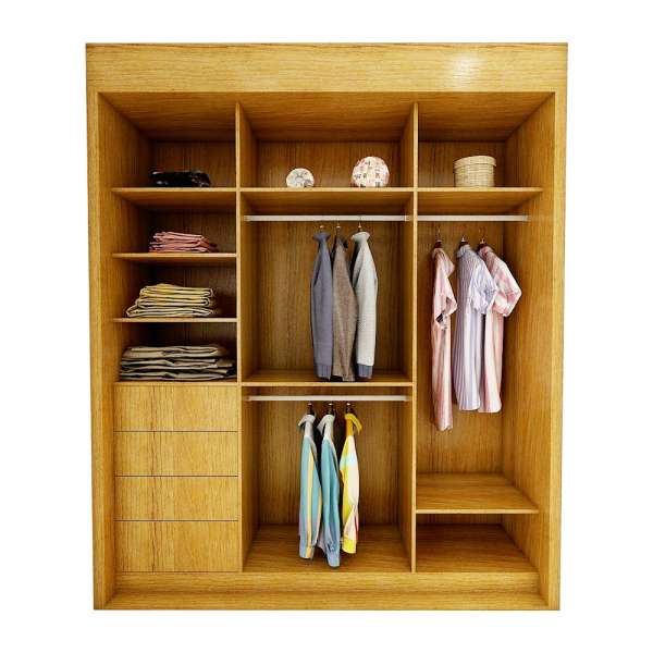 Modern Design Melamine Finished Plywood Wardrobe Closet without Doors