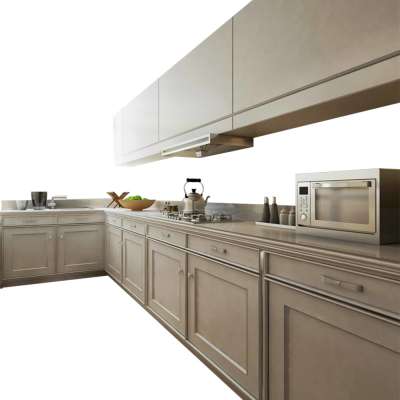 Italian Style Lacquer Kitchen Cupboard With Aluminium Alloy Skirting Board