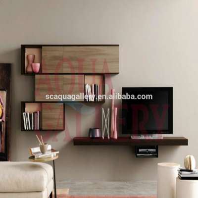 Wall Hanging Type TV Cabinet With Showcase