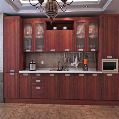 Competitive Price Melamine Finished Plywood Space Saving Customized Kitchen Cabinet Design