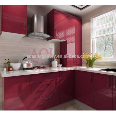 Red Color High Gloss Kitchen Cabinet Customized Kitchen Furniture Set