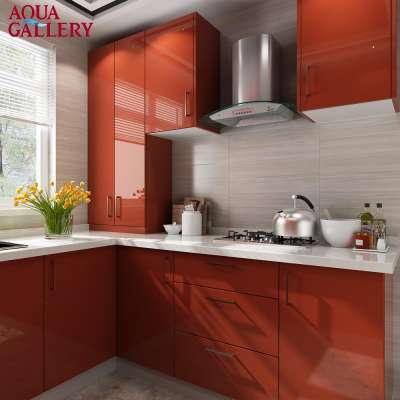 High Hardness UV Funished Furniture High Gloss Plywood Modular Kitchen Without Handle